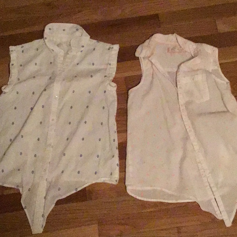 2 button up sleeveless shirts ages 11/12
